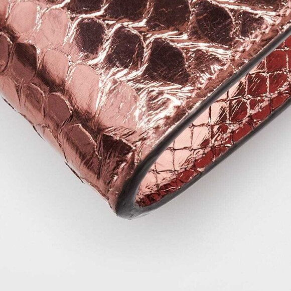 Gucci Pink Metallic Snakeskin Horsebit 1955 Small Crossbody Bag - Picture 4 of 10